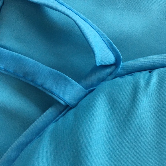 Sea blue round square tie on chair pad cushions - Picture 2 of 2